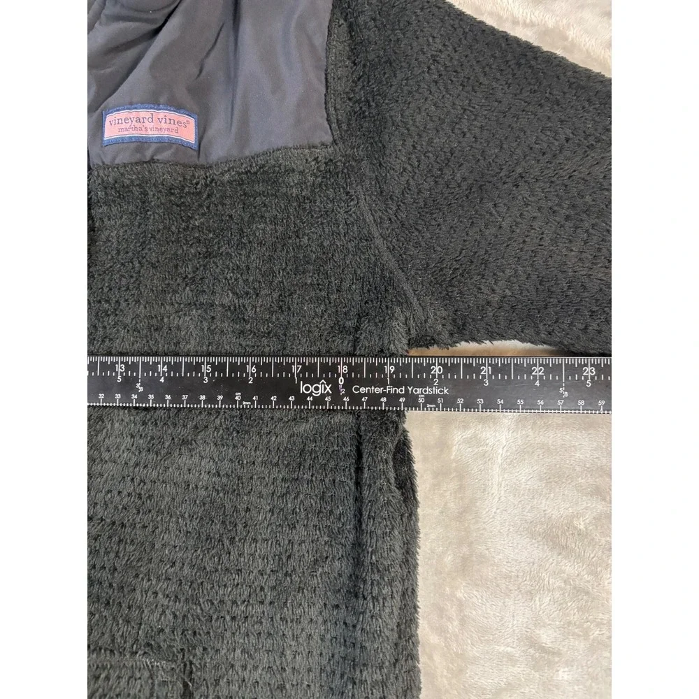 Vineyard Vines Mens Full Zip Fleece Hoodie Black Gray Mixed Media 1K001079 Small